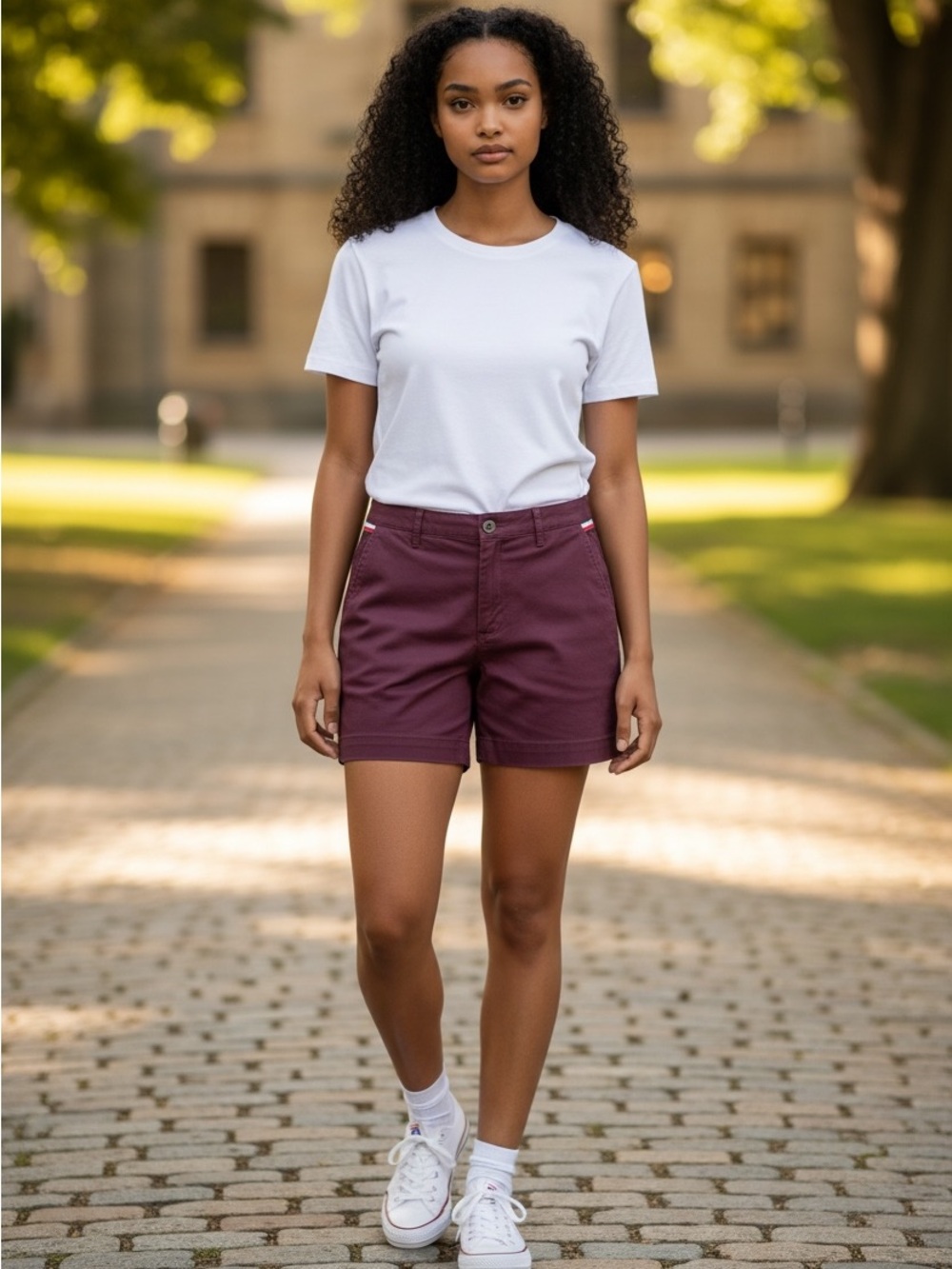 Tommy Hilfiger Burgundy High-Rise Shorts